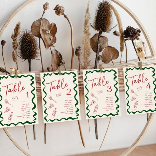 Numéro de table de mariage Italian That's Amore Pi