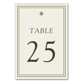 Numéro de table de mariage Ivory & Gold Palm