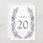 Numéro de table de mariage lilas élégant (Devant)