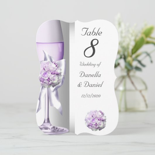Numéro de table de mariage lilas violet lavande su (Debout devant)