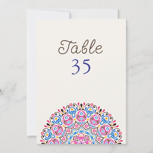 Numéro de table de mariage Mandala Art Déco Classi (Devant)