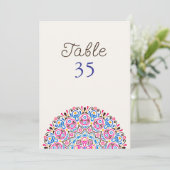 Numéro de table de mariage Mandala Art Déco Classi (Debout devant)