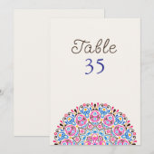 Numéro de table de mariage Mandala Art Déco Classi (Devant / Derrière)