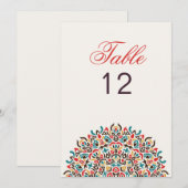 Numéro de Table de Mariage Mandala Géométrique en (Devant / Derrière)
