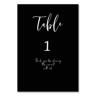 Numéro de table de mariage Merci de partager