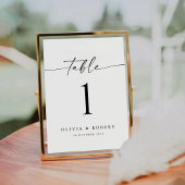 Numéro de table de Mariage minimal