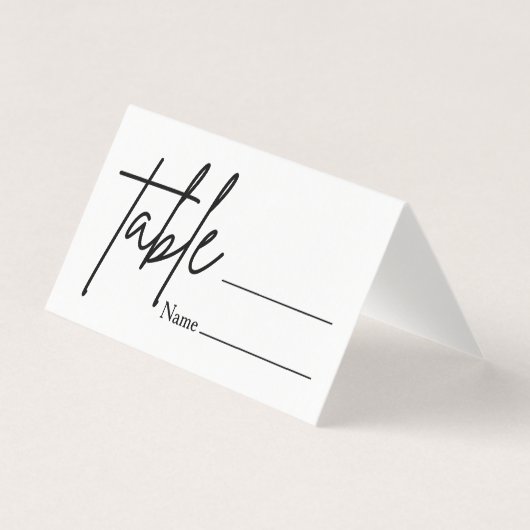 Numéro de table de Mariage minimal Carte de place (Front)