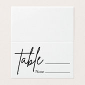 Numéro de table de Mariage minimal Carte de place (Outside Unfolded)