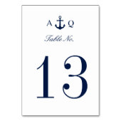 Numéro de table de Mariage minimal du style nautiq (Dos)