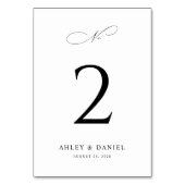 Numéro de table de Mariage minimal élégant (Dos)