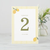 Numéro de table de mariage minimal Lemon Amalfi Co (Debout devant)