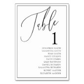 Numéro de table de mariage minimal noir et blanc (Dos)
