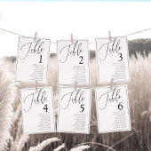 Numéro de table de mariage minimal noir et blanc