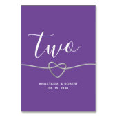 Numéro de table de mariage minimal violet (Dos)