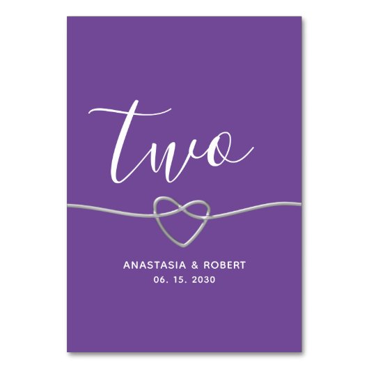 Numéro de table de mariage minimal violet (Par défaut)