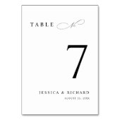 Numéro de table de Mariage minimaliste classique (Dos)