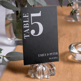 Numéro de table de MARIAGE minimaliste contemporai