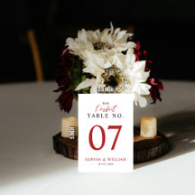 Numéro de table de mariage minimaliste élégant