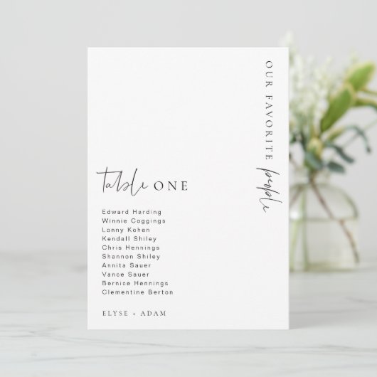 Numéro de table de mariage minimaliste moderne Est (Debout devant)