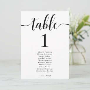 Numéro de table de mariage minimaliste moderne Ley