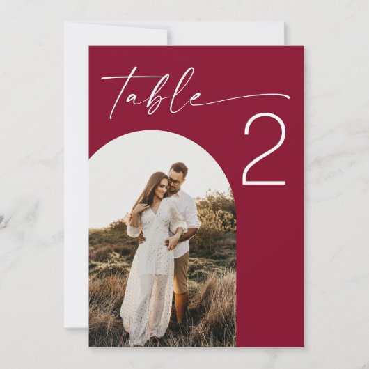Numéro de table de mariage moderne avec arche en B (Devant)
