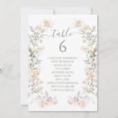 Numéro de table de mariage moderne avec fleurs sau (Devant)