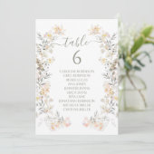 Numéro de table de mariage moderne avec fleurs sau (Debout devant)
