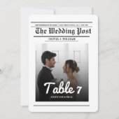 Numéro de table de mariage moderne avec photo de j (Devant)
