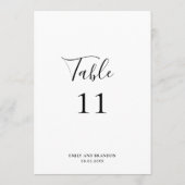 Numéro de table de mariage moderne élégant simple (Dos)