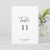 Numéro de table de mariage moderne élégant simple (Debout devant)