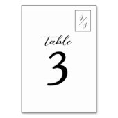 Numéro de table de Mariage moderne noir et blanc (Dos)