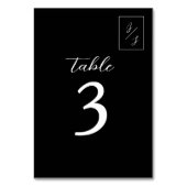 Numéro de table de Mariage moderne noir et blanc (Par défaut)