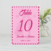 Numéro de table de mariage moderne rose blush chev (Debout devant)