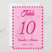 Numéro de table de mariage moderne rose blush chev (Dos)
