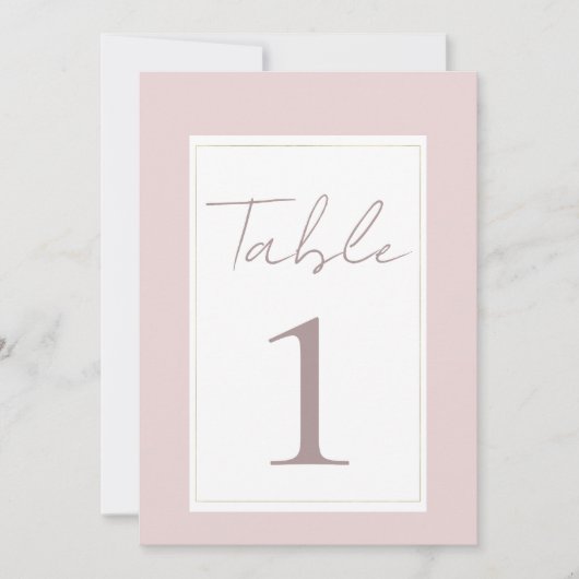 Numéro de table de mariage moderne rose et or huît (Devant)