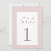 Numéro de table de mariage moderne rose et or huît (Dos)