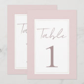 Numéro de table de mariage moderne rose et or huît (Devant / Derrière)