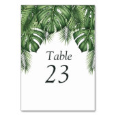 Numéro de table de mariage Monstera à verdure trop (Dos)
