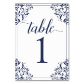 Numéro de table de mariage | Nadine (Navy) 1 (Dos)