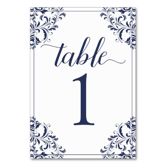 Numéro de table de mariage | Nadine (Navy) 1 (Par défaut)