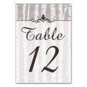 Numéro de table de mariage nature rustique bouleau (Dos)