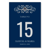 Numéro de table de mariage Navy Blue Silver Flouri (Par défaut)