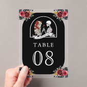 Numéro de table de mariage noir couple squelette g (In situ (ordinateur de poche))