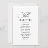 Numéro de table de Mariage noir et blanc classique (Devant)
