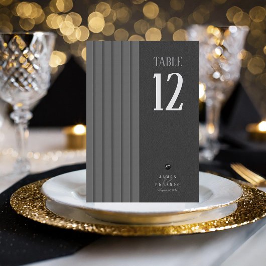 Numéro de table de mariage noir et blanc sur mesur