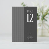 Numéro de table de mariage noir et blanc sur mesur (Debout devant)
