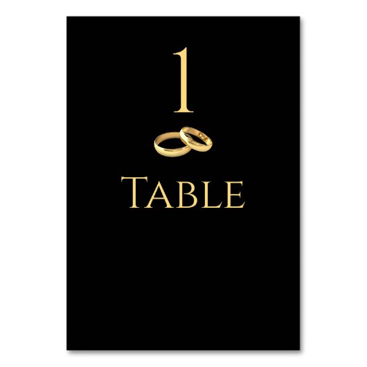 Numéro de table de mariage - Noir et or - (Par défaut)