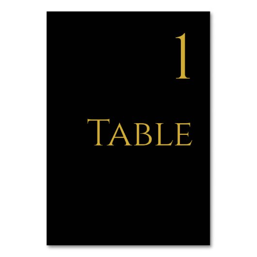 Numéro de table de mariage - Noir et or - (Par défaut)
