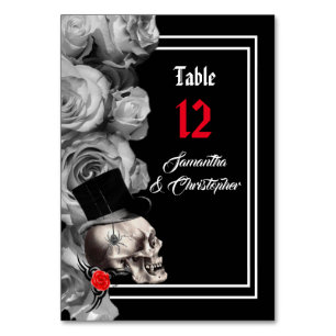 Numéro de table de mariage noir gothique, motard o