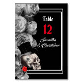 Numéro de table de mariage noir gothique, motard o (Dos)